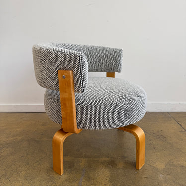 Vintage Ikea "Fridene" Chunky Boucle Swivel Chair by Carina Bengs (New Upholstery)