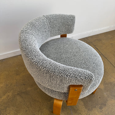 Vintage Ikea "Fridene" Chunky Boucle Swivel Chair by Carina Bengs (New Upholstery)