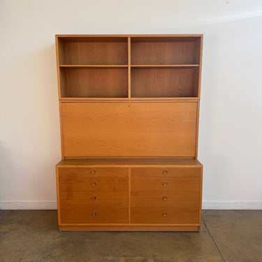 Danish Modern Børge Mogensen Oak Secretary Cabinet for Søborg Møbler