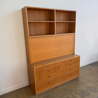 Danish Modern Børge Mogensen Oak Secretary Cabinet for Søborg Møbler