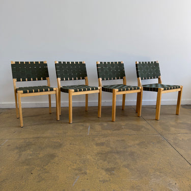 Alvar Alto set of 4 Model 611 Stacking Dining Chairs (New Webbing)