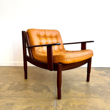Danish Modern Ingemar Thillmark Lounge Chair in Mustard Leather (Two Available)
