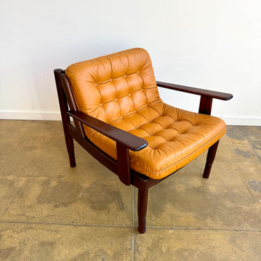 Danish Modern Ingemar Thillmark Lounge Chair in Mustard Leather (Two Available)
