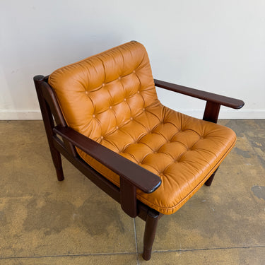 Danish Modern Ingemar Thillmark Lounge Chair in Mustard Leather (Two Available)