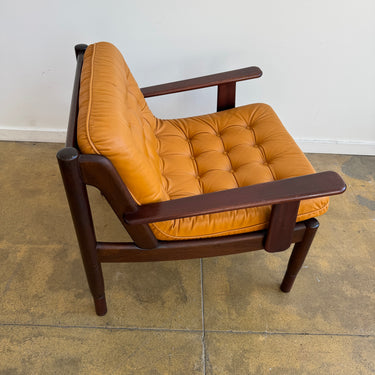 Danish Modern Ingemar Thillmark Lounge Chair in Mustard Leather (Two Available)