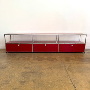 USM Haller 3X2 Low Media Console - Ruby Red