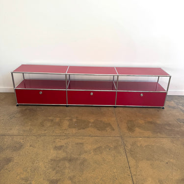 USM Haller 3X2 Low Media Console - Ruby Red