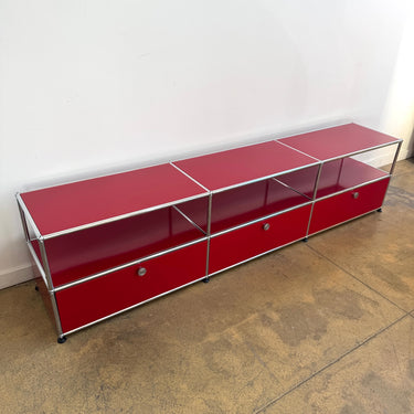 USM Haller 3X2 Low Media Console - Ruby Red