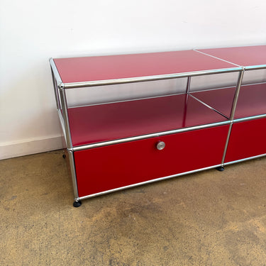 USM Haller 3X2 Low Media Console - Ruby Red