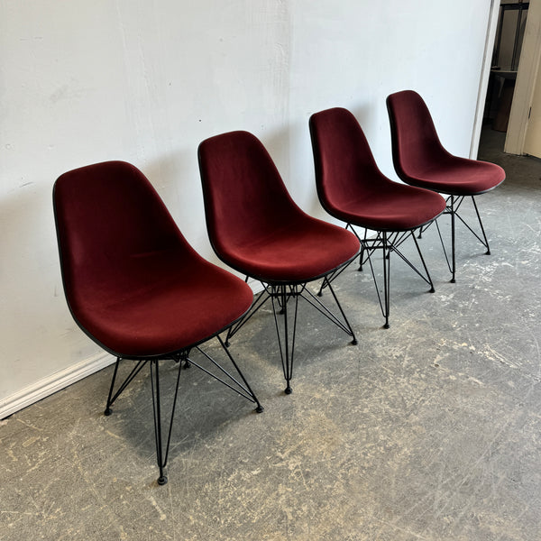 Vitra! Eames Fiberglass Velvet upholstery dining chairs (Set of 4)