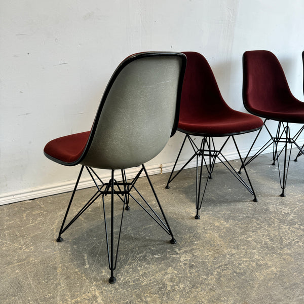 Vitra! Eames Fiberglass Velvet upholstery dining chairs (Set of 4)