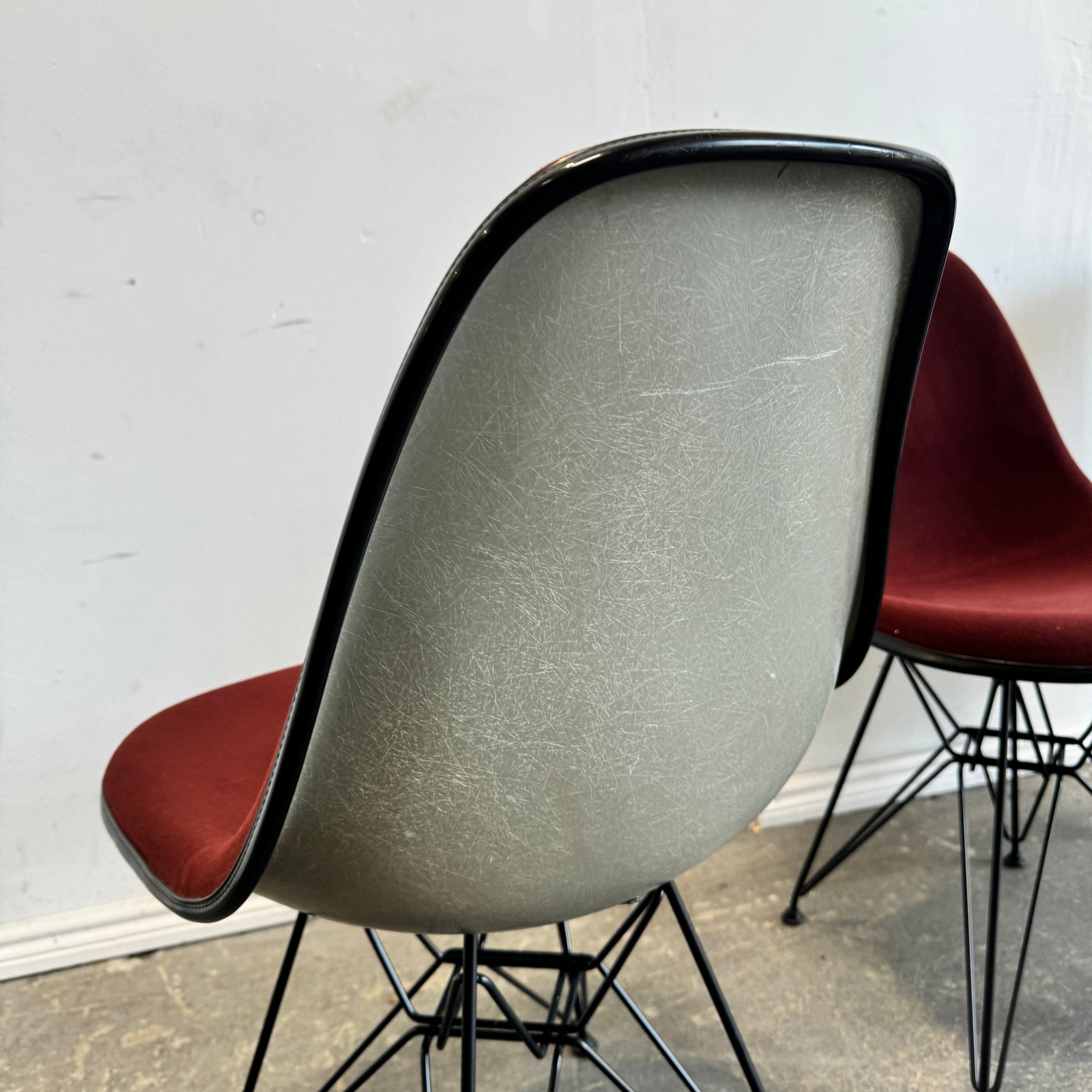 Vitra! Eames Fiberglass Velvet upholstery dining chairs (Set of 4)