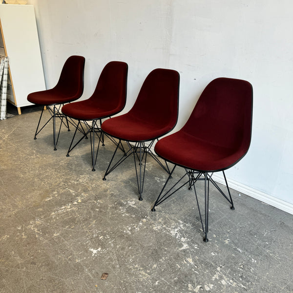 Vitra! Eames Fiberglass Velvet upholstery dining chairs (Set of 4)