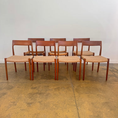 Danish Modern "Set of 8" Niels O. Møller "Model 77" Teak Dining Chairs (Fully Restored)