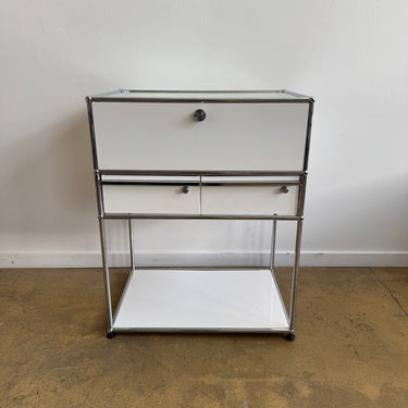 USM Haller Tall Storage Cabinet with Glass Top