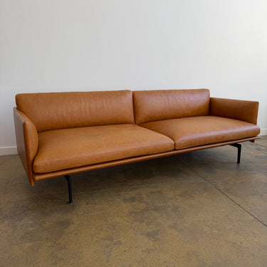 Muuto Outline Leather Three Seater Sofa by Anderssen & Voll
