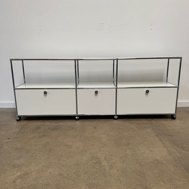 USM Haller 3X2 Media Console with Casters (Pure White)