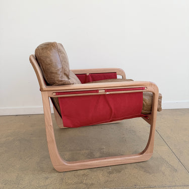 Sossego Pitu Leather Chaise Lounge Chair