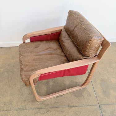 Sossego Pitu Leather Chaise Lounge Chair