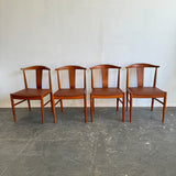 Set of 4 Dyrlund Danish modern teak dining chairs
