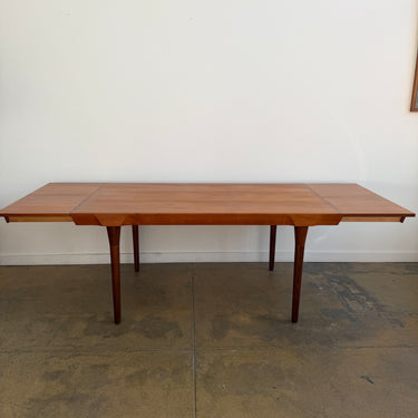 Danish Modern Ib Kofod-Larsen Teak Expandable Dining Table by Faarup Mobelfabrik (Refinished)