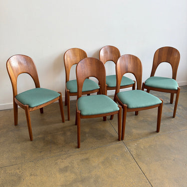 Danish Modern Niels Koefoed Set of 6 "Morten" Teak dining chairs