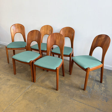 Danish Modern Niels Koefoed Set of 6 "Morten" Teak dining chairs