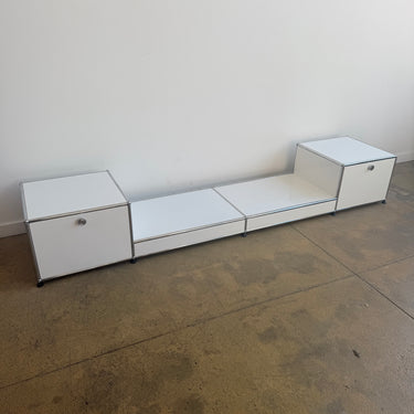 USM Haller Low Long Media Console – Pure White