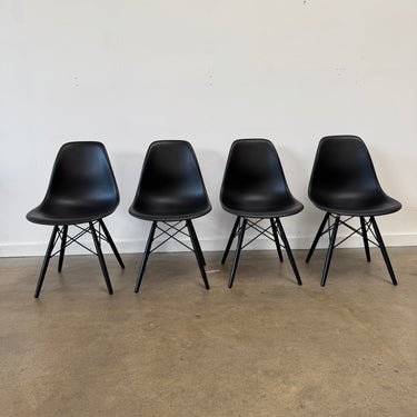 Authentic Herman Miller set of 4 Eames All Black Dining Chairs