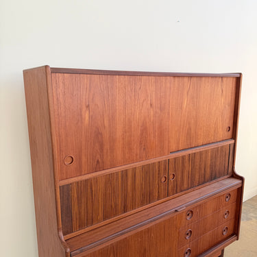 Danish Modern Johannes Andersen teak high sideboard with Secretary Desk