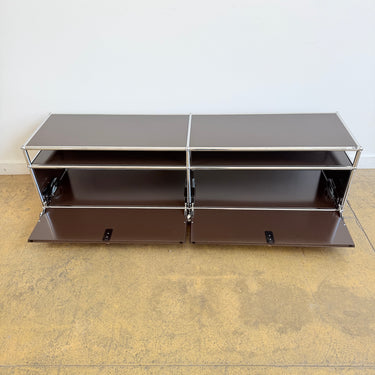 USM Haller Low Media Console on Casters - Brown