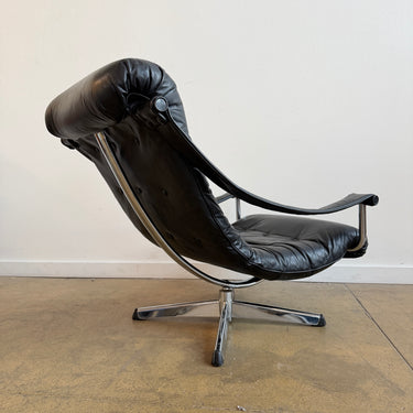 Vintage Göte Möbler Nässjö “Lagun” Swivel Armchair, 1970s (Two Available)