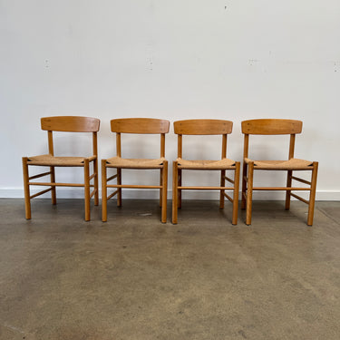 Danish Modern Borge Mogensen Set of 4 J39 Dining Chair