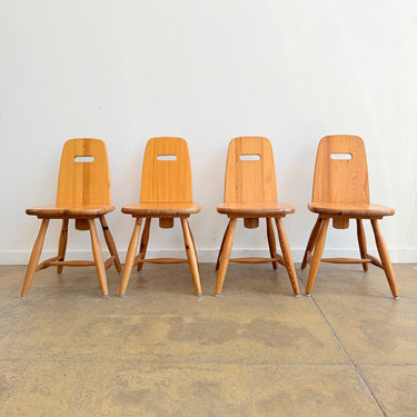 Rare! Eero Aarnio “Pirtti” Foldable Solid Pinewood Dining Chairs for Laukaan Puu