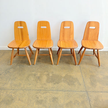 Rare! Eero Aarnio “Pirtti” Foldable Solid Pinewood Dining Chairs for Laukaan Puu