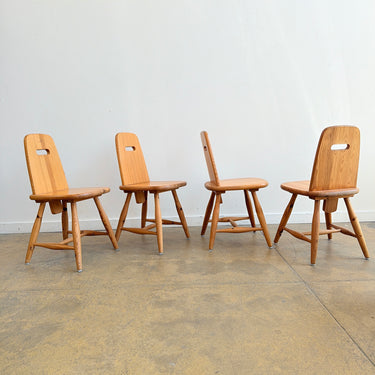Rare! Eero Aarnio “Pirtti” Foldable Solid Pinewood Dining Chairs for Laukaan Puu