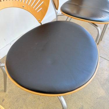 Nanna Ditzel Iconic Trinidad Leather Upholstered "4 Dining Chairs" by Fredericia