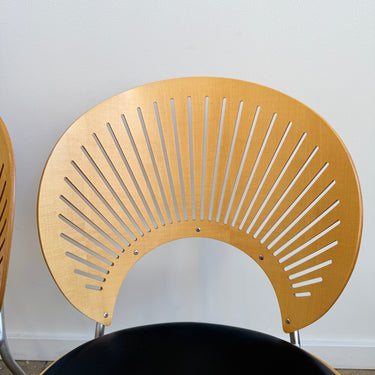 Nanna Ditzel Iconic Trinidad Leather Upholstered "4 Dining Chairs" by Fredericia