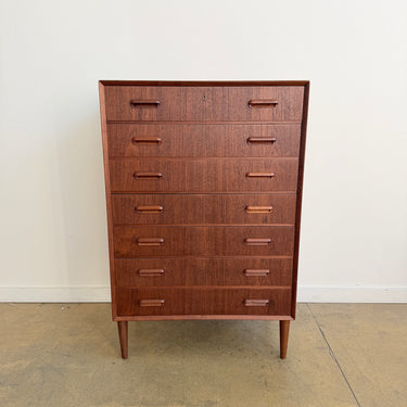 Danish Modern Teak Tallboy Dresser by Borge Seindal for Westergaard Møbelfabrik