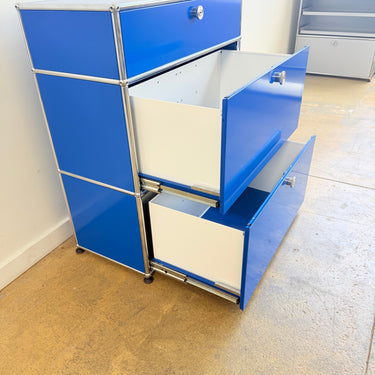 USM Haller Dresser with Pullout + Metal Insert Box - Gentian Blue