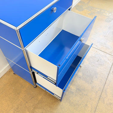 USM Haller Dresser with Pullout + Metal Insert Box - Gentian Blue