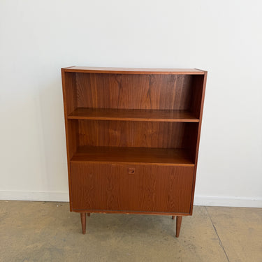 Danish Teak Bookcase With Drop-Down Door by Clausen , 1960s