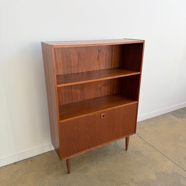Danish Teak Bookcase With Drop-Down Door by Clausen , 1960s