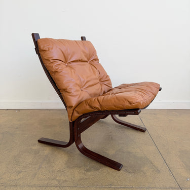 Vintage Siesta Low Chair in Cognac Leather by Ingmar Relling for Westnofa (Two Available)