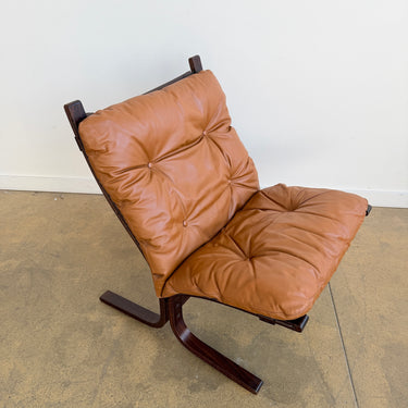 Vintage Siesta Low Chair in Cognac Leather by Ingmar Relling for Westnofa (Two Available)