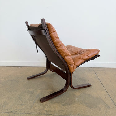 Vintage Siesta Low Chair in Cognac Leather by Ingmar Relling for Westnofa (Two Available)