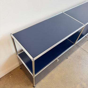 USM Haller 2X2 Media Console - Steel Blue