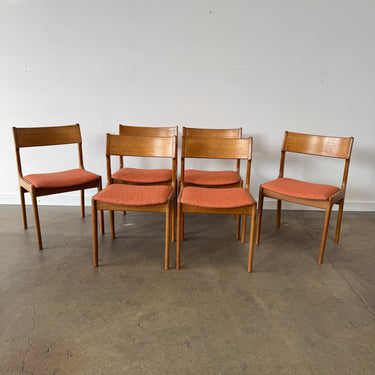 Danish Modern Oak Set of 6 Dining Chairs