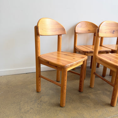 Vintage Rainer Daumiller Style Solid Pine 6 Dining Chairs, 1970s