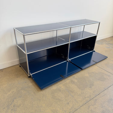 USM Haller 2X2 Media Console - Steel Blue